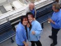 die Schwestern Michaela G&uuml;nst und Sunsanne Drescher mit Georg Range und Karl-Heinz Neumann auf dem Oberdeck