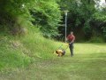 David Bartkowiak als flei�iger Helfer beim Rasenm�hen