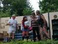 Udo (Wolfgang Schilbe), Borbala (Silvia Noll), Hans (Gunter Ochs) und Gisbert (Karl-Heinz Neumann) bei der Probe am 28. Juni